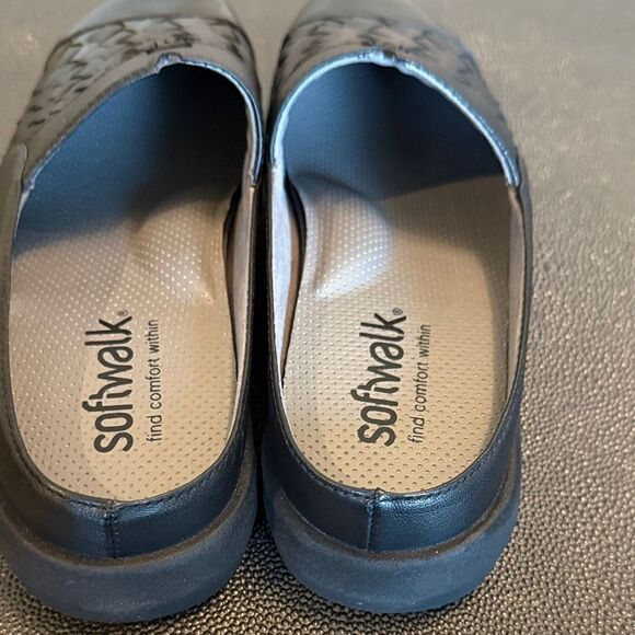 SoftWalk San Marcos II Clogs Black Woven size 9M - Picture 4 of 12